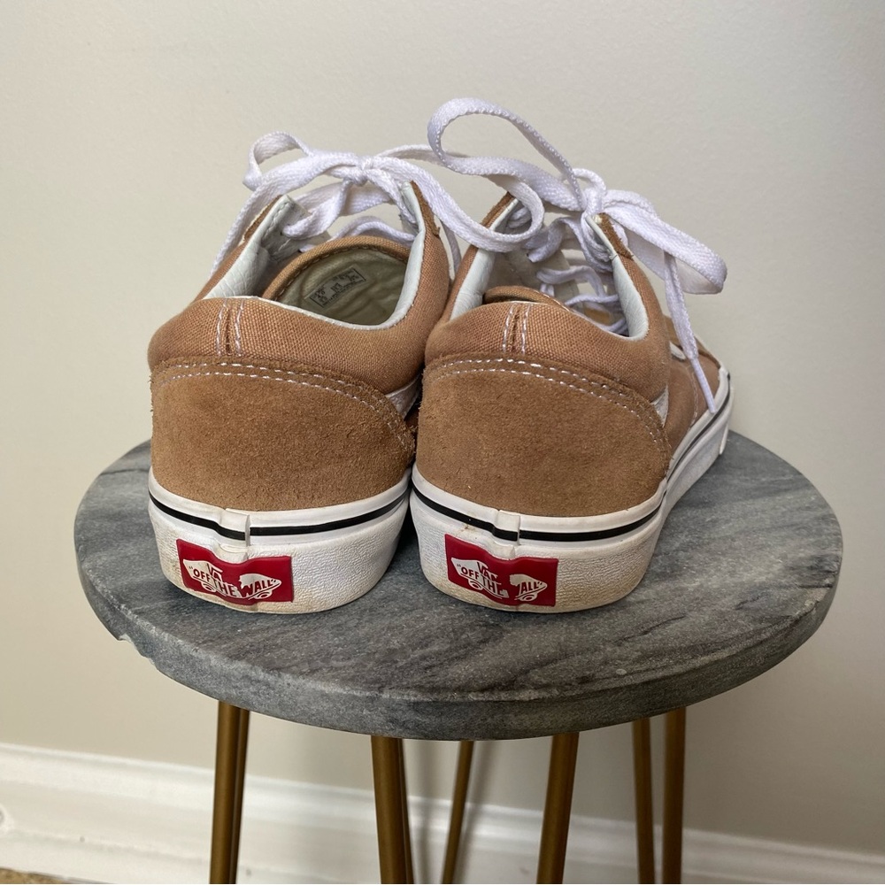 Vans Tan and White Women's Sneakers - Picture 2 of 3